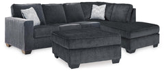 Altari Slate 2-Piece Sleeper Sectional and Ottoman - Ornate Home
