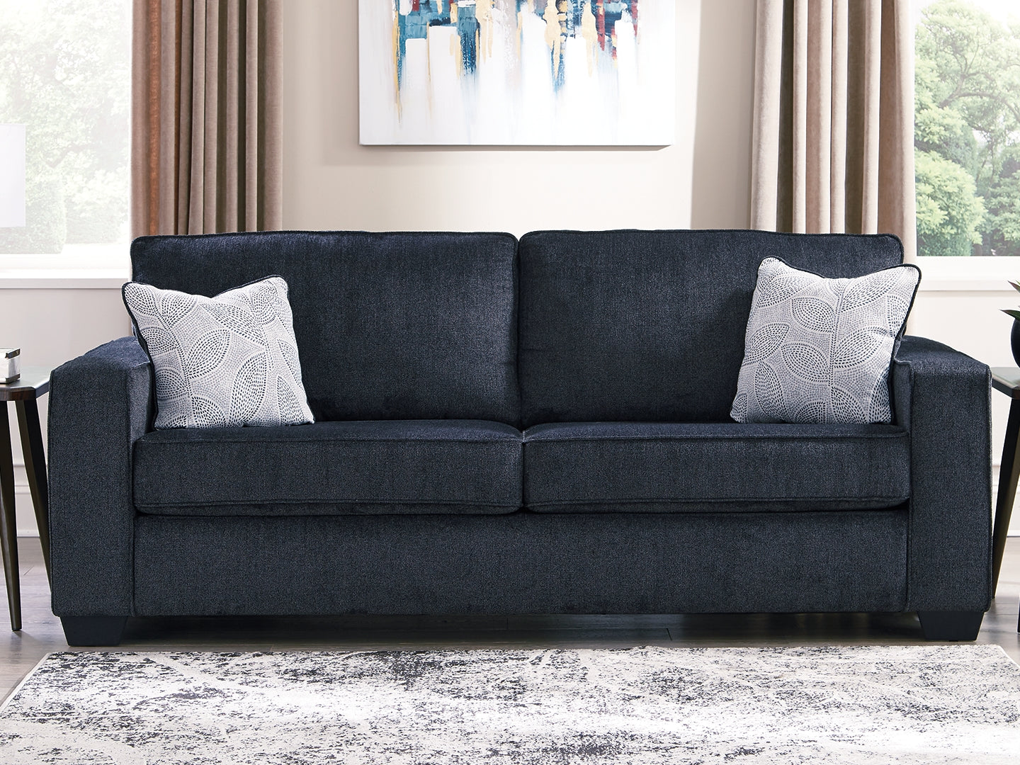 Altari Slate Queen Sofa Sleeper, Loveseat, Chair and Oversized Ottoman (Online Special Price) - Ornate Home
