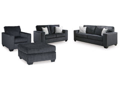 Altari Slate Queen Sofa Sleeper, Loveseat, Chair and Oversized Ottoman - Ornate Home