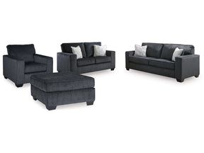 Altari Slate Queen Sofa Sleeper, Loveseat, Chair and Oversized Ottoman - Ornate Home