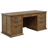 Altidore Distressed Brown 68-inch 7-drawer Executive Home Office Desk - Ornate Home