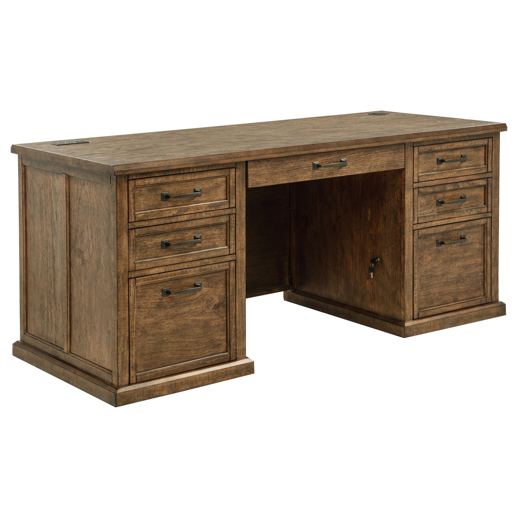 Altidore Distressed Brown 68-inch 7-drawer Executive Home Office Desk - Ornate Home