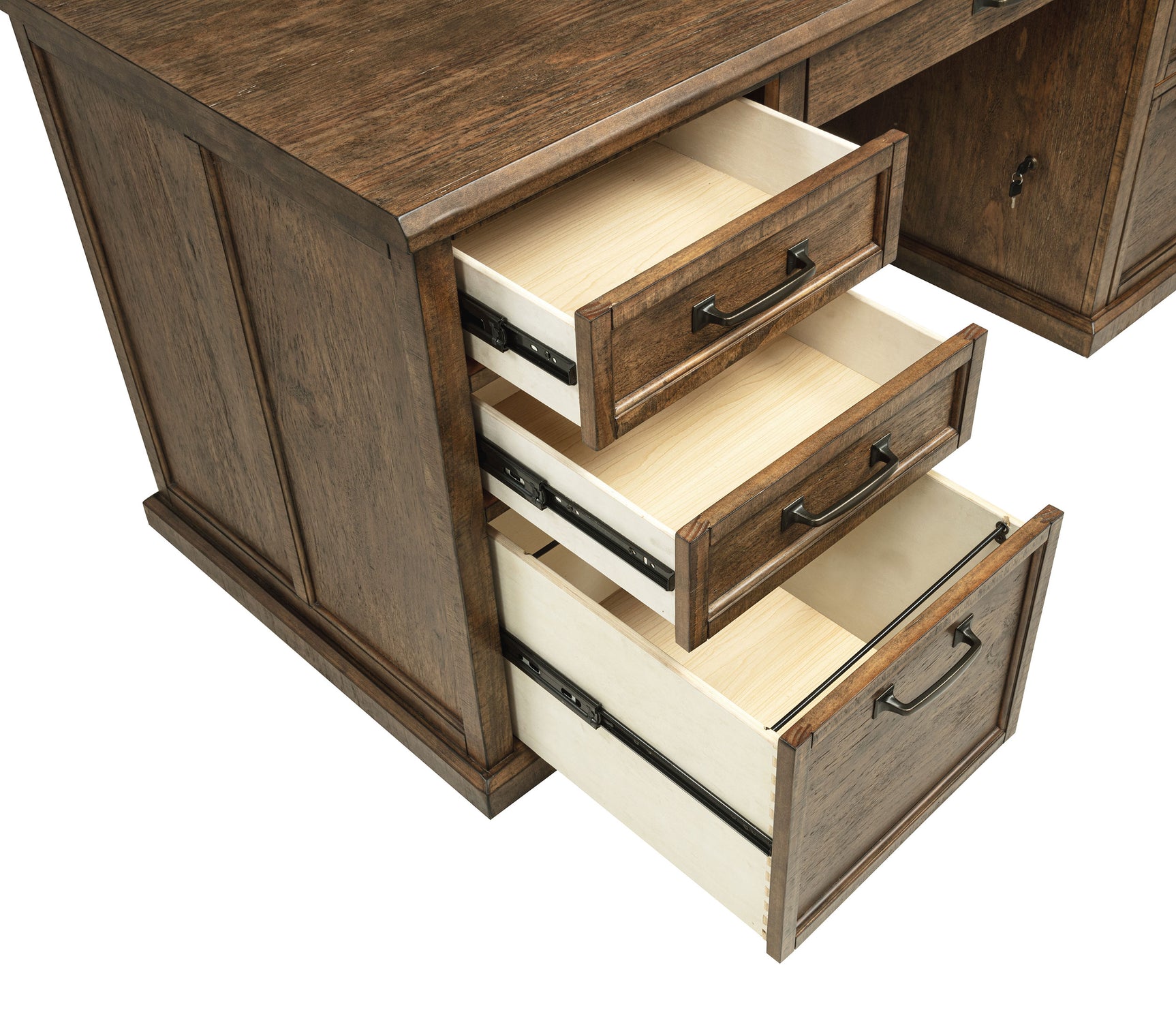 Altidore Distressed Brown 68-inch 7-drawer Executive Home Office Desk - Ornate Home