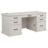 Altidore Distressed White 68-inch 7-drawer Executive Home Office Desk - Ornate Home