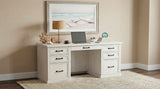 Altidore Distressed White 68-inch 7-drawer Executive Home Office Desk - Ornate Home