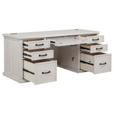 Altidore Distressed White 68-inch 7-drawer Executive Home Office Desk - Ornate Home