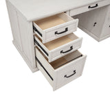 Altidore Distressed White 68-inch 7-drawer Executive Home Office Desk - Ornate Home