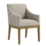 Alton Linen/Natural Fabric Upholstered Dining Armchair - Ornate Home