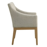 Alton Linen/Natural Fabric Upholstered Dining Armchair - Ornate Home