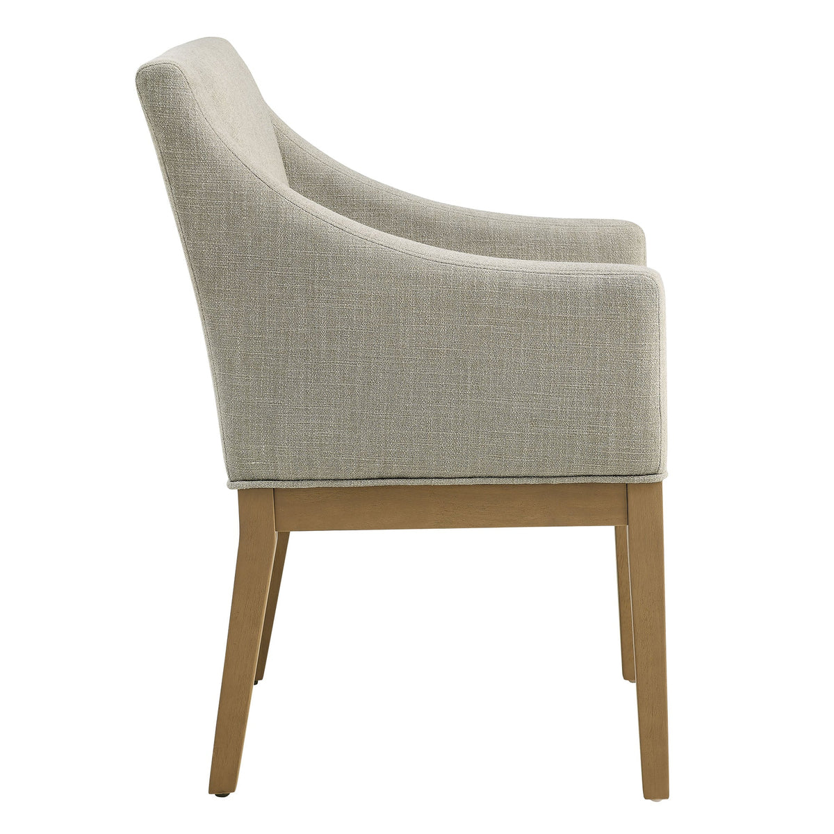 Alton Linen/Natural Fabric Upholstered Dining Armchair - Ornate Home