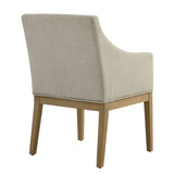 Alton Linen/Natural Fabric Upholstered Dining Armchair - Ornate Home