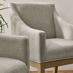 Alton Linen/Natural Fabric Upholstered Dining Armchair - Ornate Home
