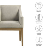 Alton Linen/Natural Fabric Upholstered Dining Armchair - Ornate Home