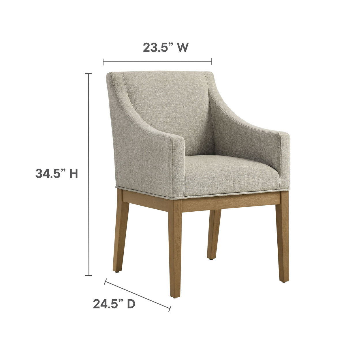 Alton Linen/Natural Fabric Upholstered Dining Armchair - Ornate Home
