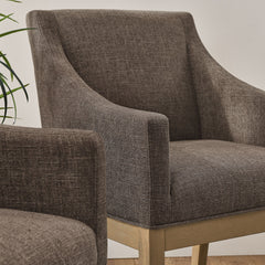 Alton Mocha/Natural Fabric Upholstered Dining Armchair - Ornate Home