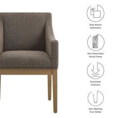 Alton Mocha/Natural Fabric Upholstered Dining Armchair - Ornate Home