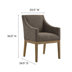 Alton Mocha/Natural Fabric Upholstered Dining Armchair - Ornate Home