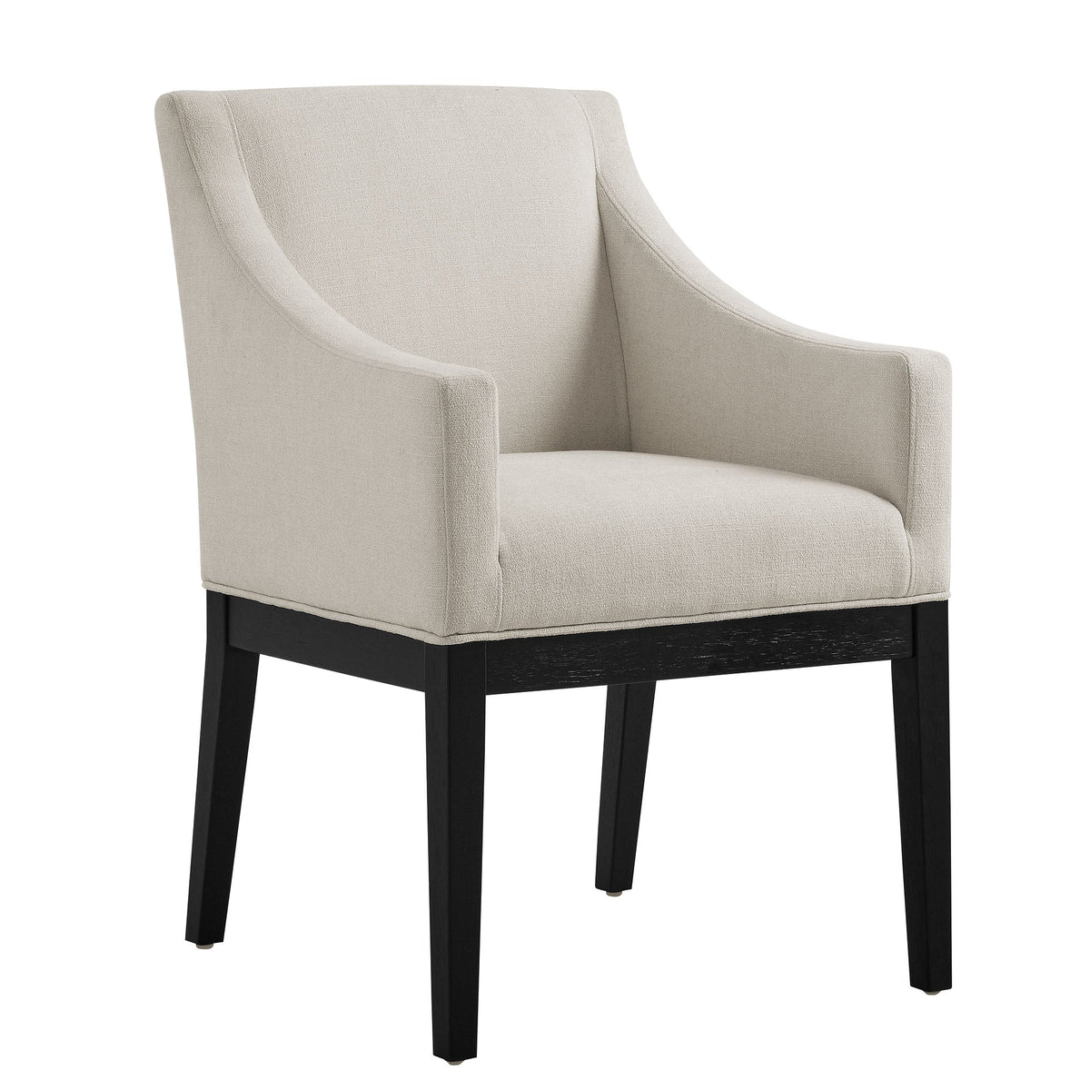 Alton Salt/Black Fabric Upholstered Dining Armchair - Ornate Home