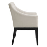 Alton Salt/Black Fabric Upholstered Dining Armchair - Ornate Home