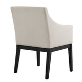 Alton Salt/Black Fabric Upholstered Dining Armchair - Ornate Home