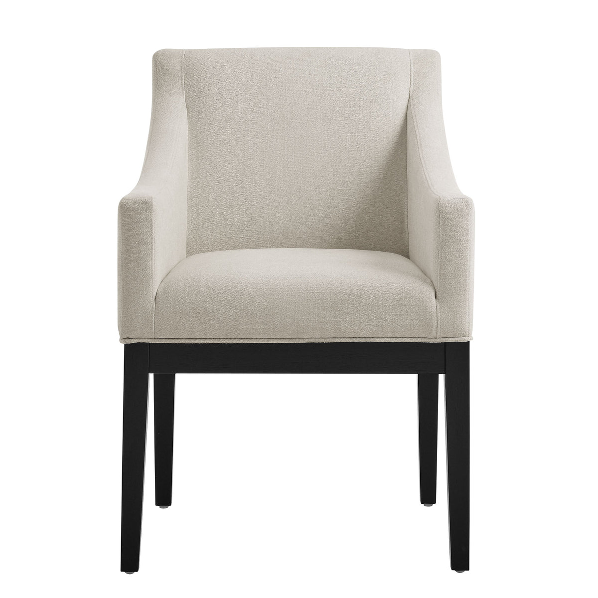 Alton Salt/Black Fabric Upholstered Dining Armchair - Ornate Home