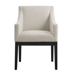 Alton Salt/Black Fabric Upholstered Dining Armchair - Ornate Home