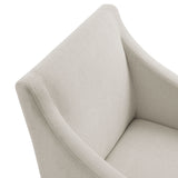 Alton Salt/Black Fabric Upholstered Dining Armchair - Ornate Home