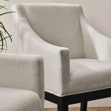 Alton Salt/Black Fabric Upholstered Dining Armchair - Ornate Home