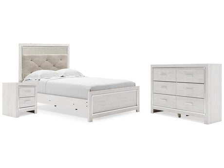 Altyra Full Upholstered Panel Bed, Dresser and Nightstand - Ornate Home
