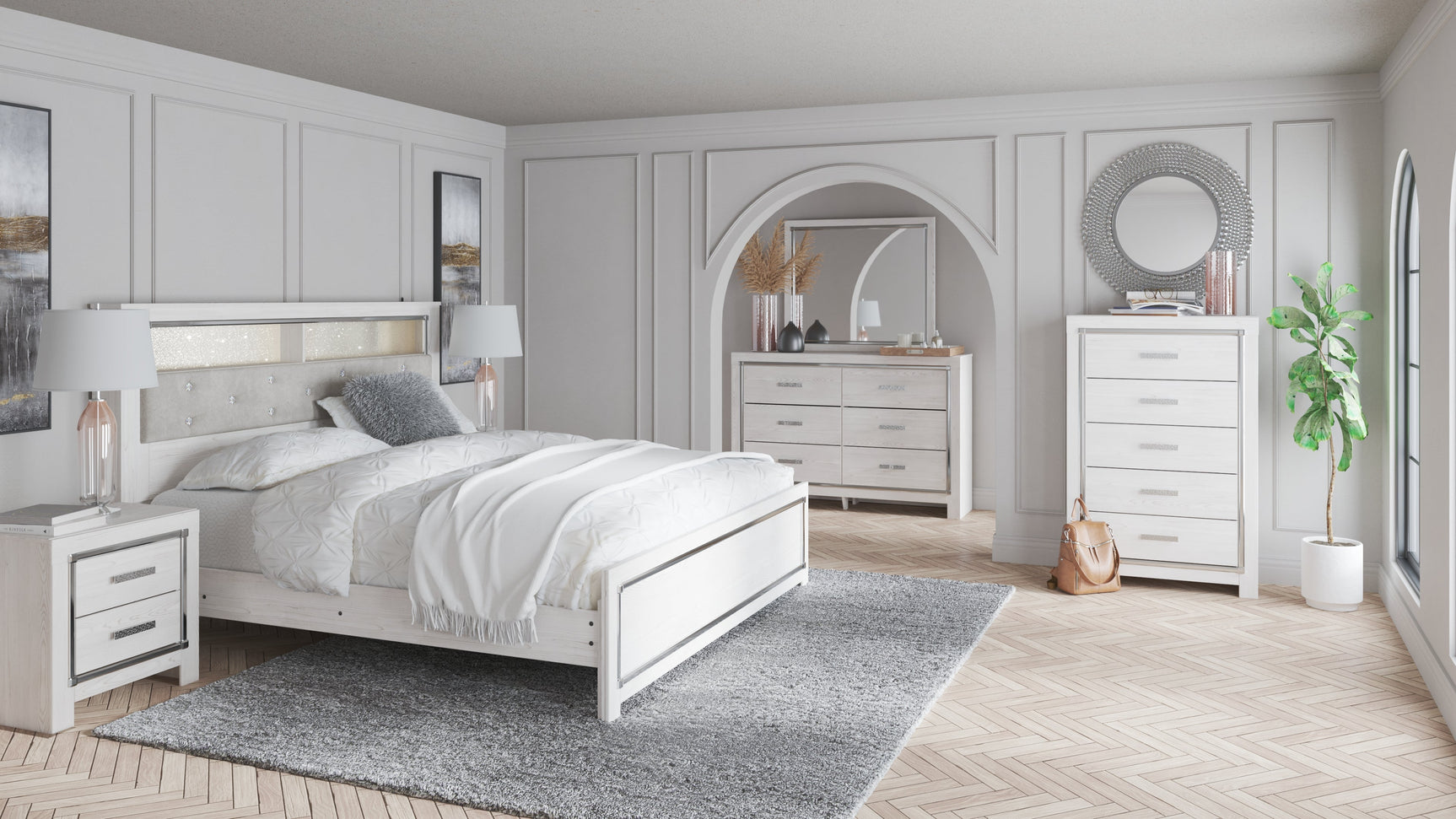Altyra King Bookcase Headboard, Dresser and Mirror (Online Special Price) - Ornate Home