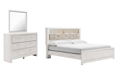 Altyra King Panel Bookcase Bedroom Set with Dresser and Mirror - Ornate Home