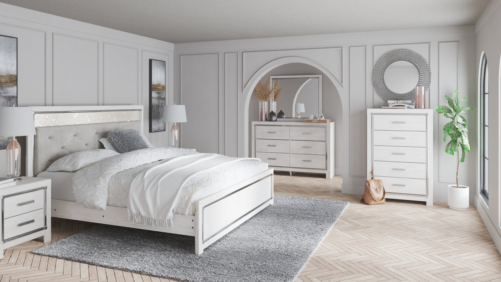 Altyra King Panel Headboard, Dresser and Mirror (Online Special Price) - Ornate Home