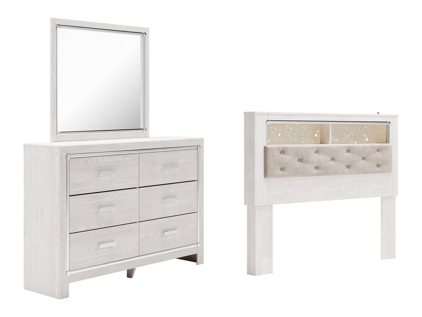 Altyra Queen Bookcase Headboard, Dresser and Mirror (Online Special Price) - Ornate Home