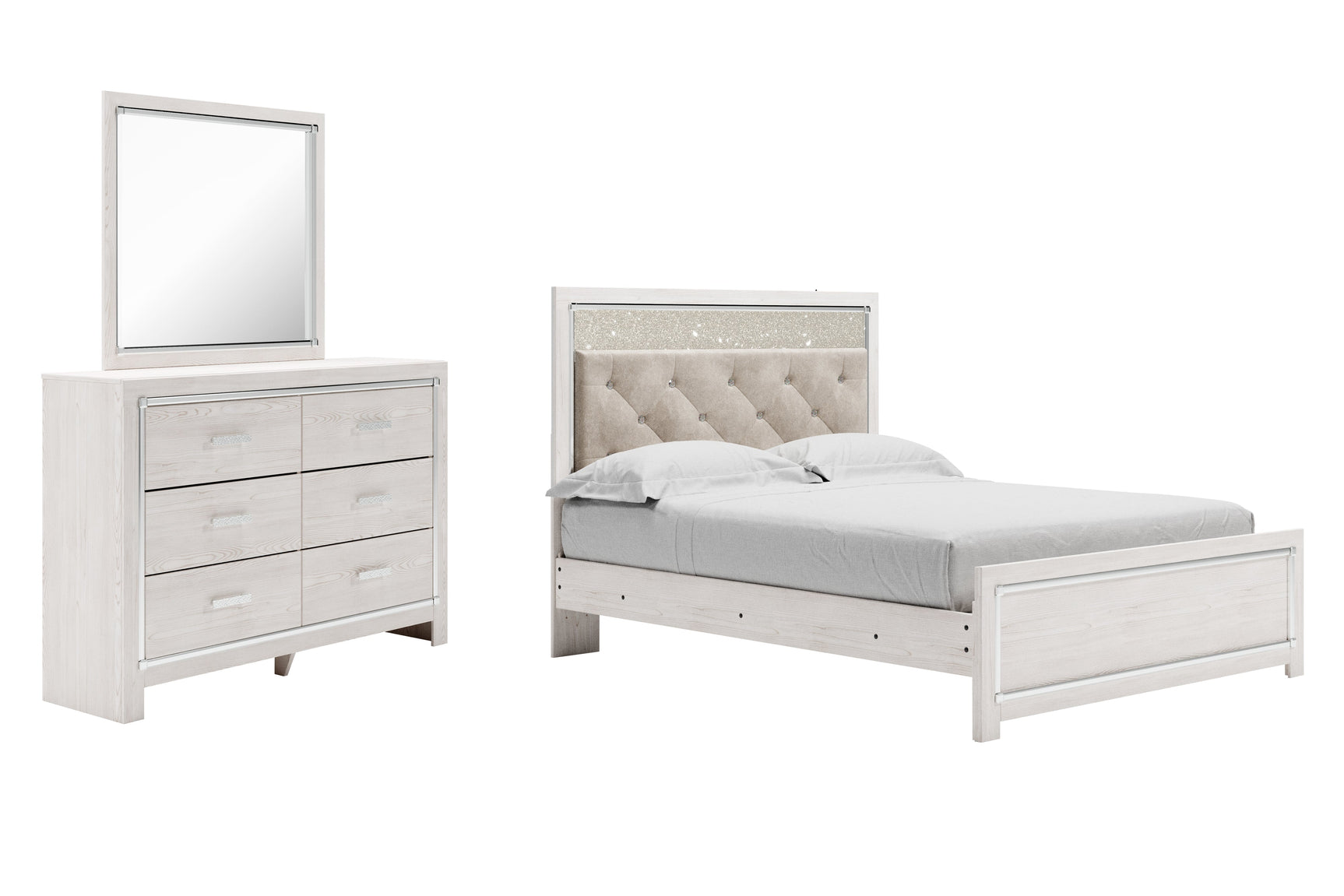 Altyra Queen Panel Bedroom Set with Dresser and Mirror - Ornate Home