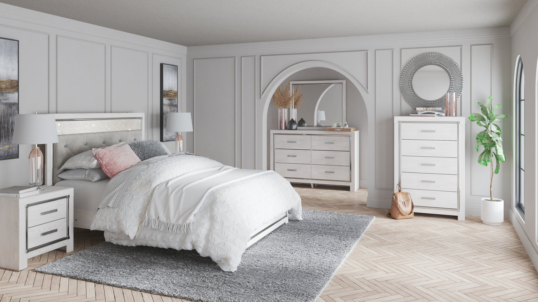 Altyra Queen Panel Headboard, Dresser and Mirror (Online Special Price) - Ornate Home