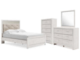 Altyra White Full Panel Bedroom Set with Dresser, Mirror and Chest - Ornate Home