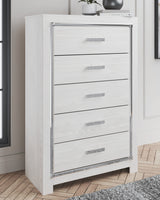 Altyra White Full Panel Bedroom Set with Dresser, Mirror and Chest - Ornate Home