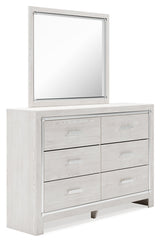 Altyra White Full Panel Bedroom Set with Dresser, Mirror and Nightstand - Ornate Home
