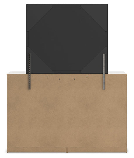 Altyra White Full Panel Bedroom Set with Dresser, Mirror and Nightstand - Ornate Home