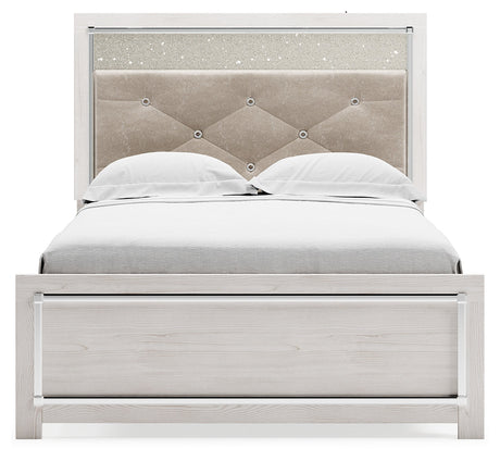 Altyra White Full Panel Bedroom Set with Dresser, Mirror and Nightstand - Ornate Home