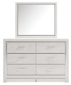 Altyra White Full Upholstered Panel Bed, Dresser, Mirror, Chest and Nightstand - Ornate Home