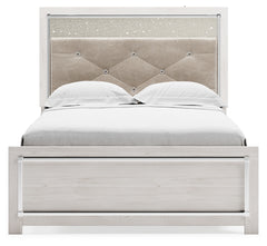 Altyra White Full Upholstered Panel Bed, Dresser, Mirror, Chest and Nightstand - Ornate Home