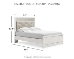 Altyra White Full Upholstered Panel Bed, Dresser, Mirror, Chest and Nightstand - Ornate Home