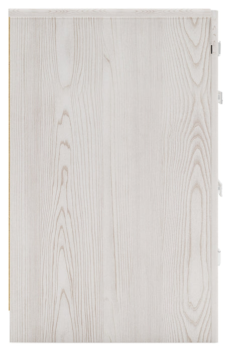 Altyra White Full Upholstered Panel Bed, Dresser, Mirror, Chest and Nightstand - Ornate Home