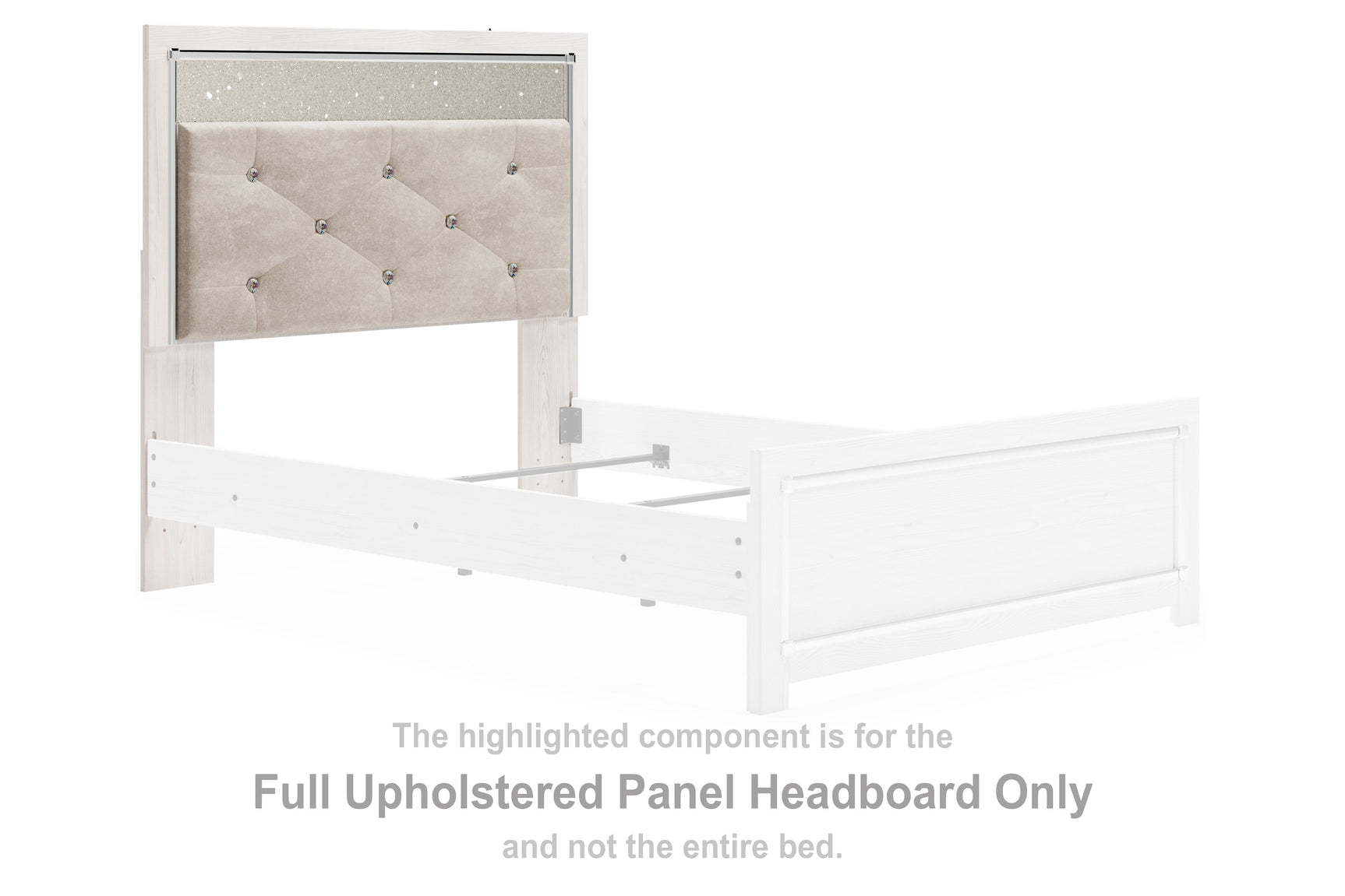 Altyra White Full Upholstered Panel Headboard - Ornate Home