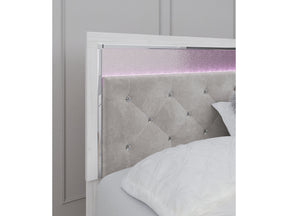 Altyra White King/California King Upholstered Panel Headboard - Ornate Home