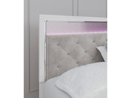 Altyra White King/California King Upholstered Panel Headboard - Ornate Home