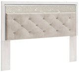 Altyra White King/California King Upholstered Panel Headboard - Ornate Home
