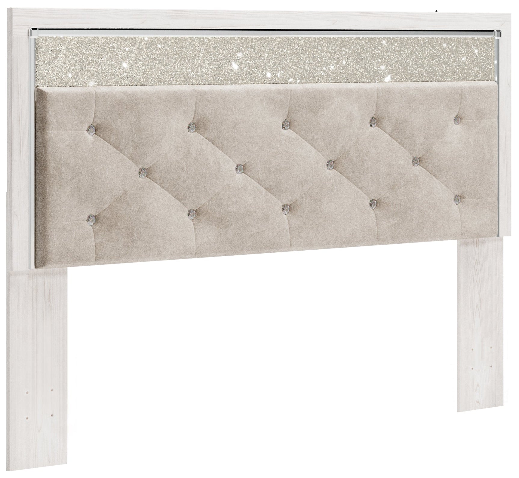 Altyra White King/California King Upholstered Panel Headboard - Ornate Home