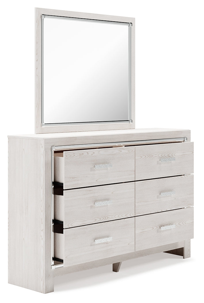 Altyra White King Panel Bed, Dresser, Mirror, Chest and Nightstand (Online Special Price) - Ornate Home